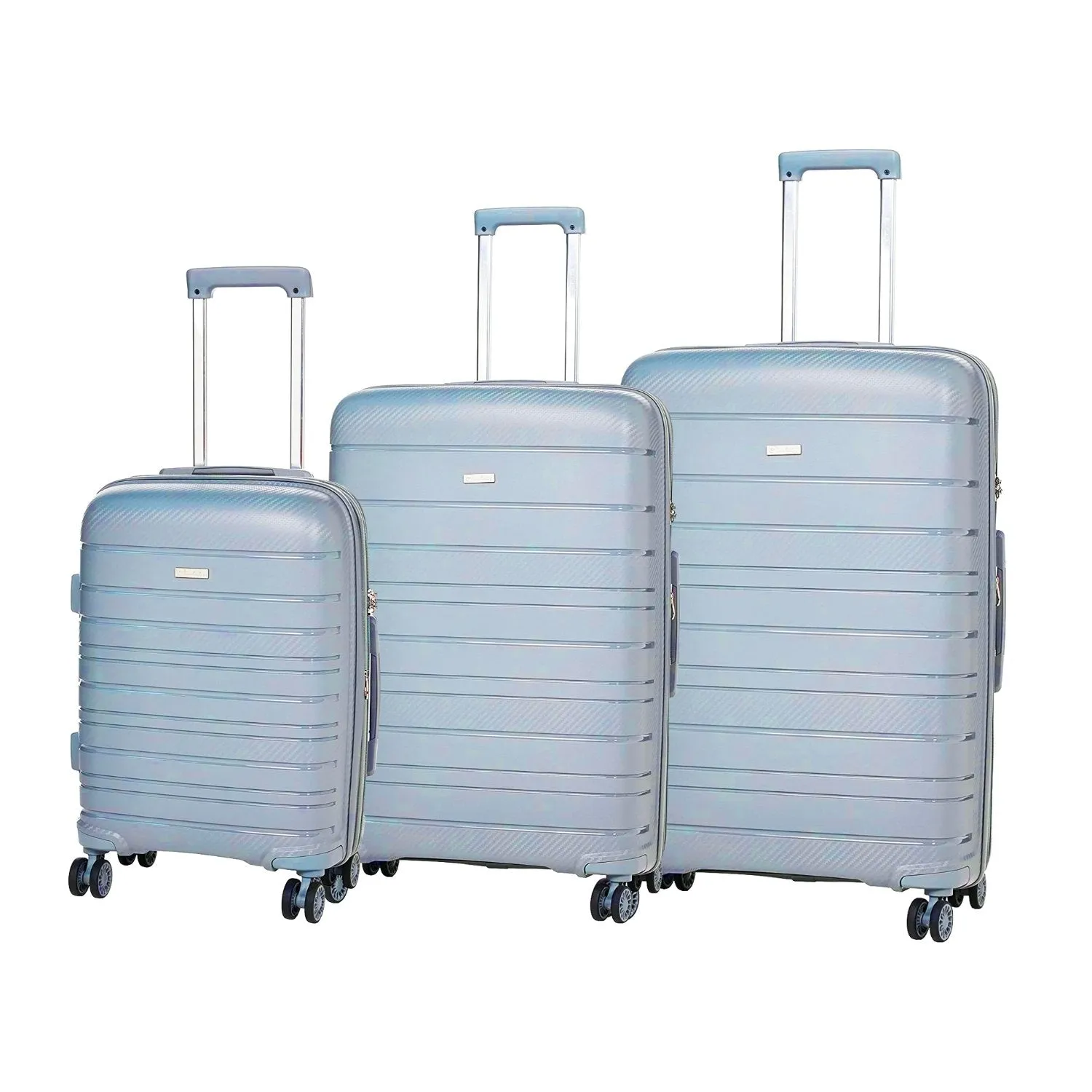 Lyon Suitcase Set of 3   Beauty Case- Light Grey